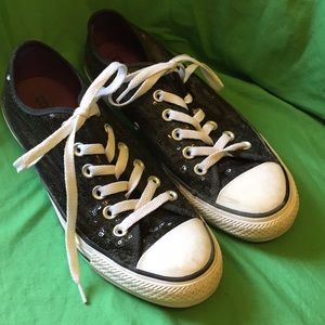 Sparkly Black Converse